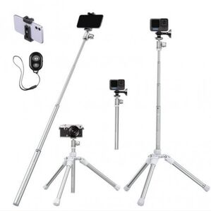 K&F Concepts E224A3+BH-18 Silver Versatile Selfie Stick, Desk Stand, Tripod 67"‎